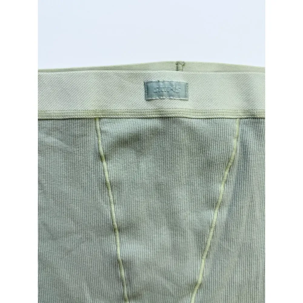 SKIMS Cotton Rib Boxer Shorts – Sage Green, Size 2X